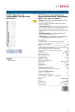 Product informatie BOSCH koelkast wit KGN39VWEP