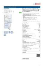 Product informatie BOSCH koelkast wit KGV33GW31
