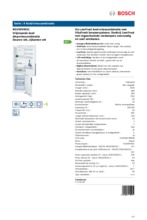 Product informatie BOSCH koelkast wit KGV39VW31