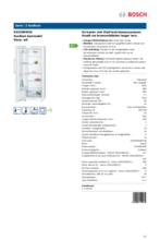 Product informatie BOSCH koelkast wit KSV29NW30