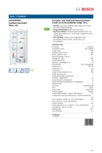 Product informatie BOSCH koelkast wit KSV33NW30