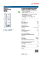 Product informatie BOSCH koelkast wit KSV36CW32