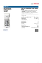Product informatie BOSCH koffiemachine TKA3A031