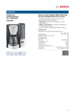 Product informatie BOSCH koffiemachine TKA6A041