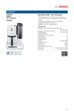 Product informatie BOSCH koffiemachine TKA8011