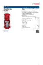 Product informatie BOSCH koffiemachine rood TKA3A034