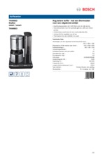 Product informatie BOSCH koffiemachine zwart TKA8653