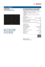 Product informatie BOSCH kookplaat inductie PVW851FB1E