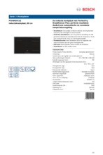 Product informatie BOSCH kookplaat inductie PXV845FC1E