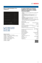 Product informatie BOSCH kookplaat inductie inbouw PXE651FC1E