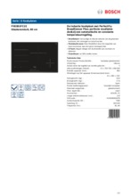 Product informatie BOSCH kookplaat inductie inbouw PXE851FC1E