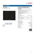 Product informatie BOSCH kookplaat keramisch inbouw PKG775FP1E