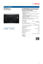 Product informatie BOSCH magnetron met grill inbouw BEL554MS0