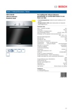 Product informatie BOSCH oven inbouw HBA11B150