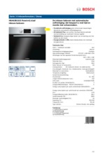 Product informatie BOSCH oven inbouw HBA63B151S
