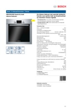 Product informatie BOSCH oven inbouw HBG33U350