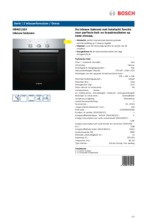 Product informatie BOSCH oven inbouw HBN211E4