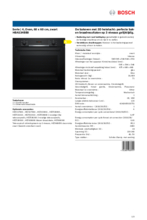 Product informatie BOSCH oven inbouw zwart HBA534BB0
