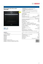 Product informatie BOSCH oven inbouw zwart HBG633BB1
