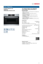 Product informatie BOSCH oven met magnetron inbouw CMG633BS2
