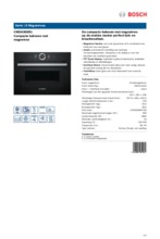 Product informatie BOSCH oven met magnetron inbouw CMG636BB1