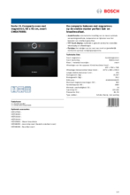 Product informatie BOSCH oven met magnetron inbouw CMG676BB1