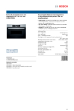 Product informatie BOSCH oven met magnetron inbouw CMG676BS1