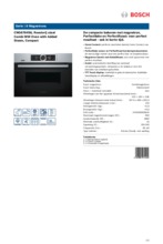 Product informatie BOSCH oven met magnetron inbouw CNG6764S6