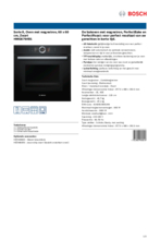 Product informatie BOSCH oven met magnetron zwart inbouw HMG6764B1