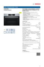 Product informatie BOSCH oven rvs inbouw CBG635BS1