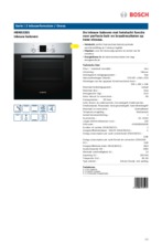 Product informatie BOSCH oven rvs inbouw HBN532E5