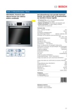 Product informatie BOSCH oven rvs inbouw HEG33U351