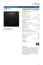 Product informatie BOSCH oven zwart inbouw HBA513BB0