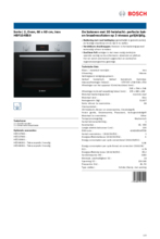 Product informatie BOSCH oven zwart inbouw HBF154BS0