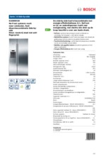 Product informatie BOSCH side-by-side koelkast rvs KAD90VI30