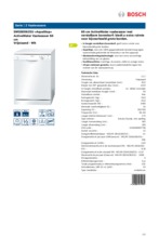 Product informatie BOSCH vaatwasser SMS50D62EU