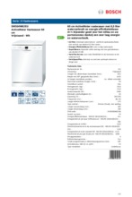 Product informatie BOSCH vaatwasser SMS54M62EU