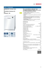 Product informatie BOSCH vaatwasser SMS80D02EU