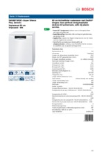 Product informatie BOSCH vaatwasser SMS88TW05E