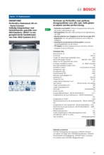 Product informatie BOSCH vaatwasser inbouw SBE68TX06E