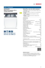 Product informatie BOSCH vaatwasser inbouw SBV46CX03N