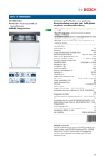 Product informatie BOSCH vaatwasser inbouw SBV88PX16N