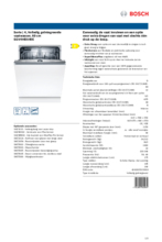 Product informatie BOSCH vaatwasser inbouw SGV4HBX40E