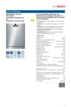 Product informatie BOSCH vaatwasser onderbouw SMU84L05EU
