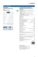 Product informatie BOSCH vaatwasser onderbouw wit SMD46IW03E