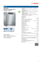 Product informatie BOSCH vaatwasser rvs/look SMS46II19E