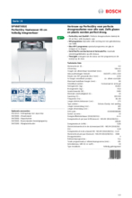 Product informatie BOSCH vaatwasser smal SPV66TX01E