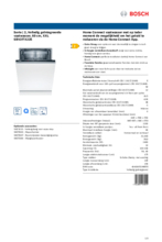 Product informatie BOSCH vaatwasser verhoogd inbouw SBV2ITX22E