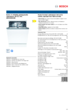 Product informatie BOSCH vaatwasser verhoogd inbouw SBV4HDX52E