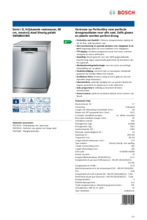 Product informatie BOSCH vaatwasser vrijstaand SMS88UI36E